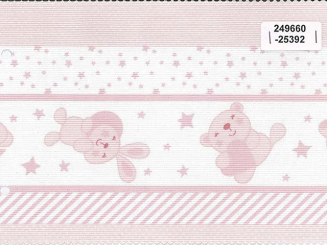 Baumwollstoff bedruckt 150cm Bären-mit-Streifen-rosa 