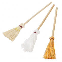 Besen ca. 10 cm, Btl. à 3 St. sort. 