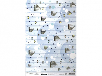 boat and fisch allover-A4 selbstklebend, 5er Pack 