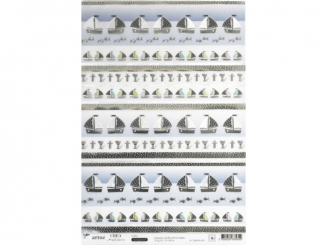 boat and fisch stripes-A4 transparent, 5er Pack 