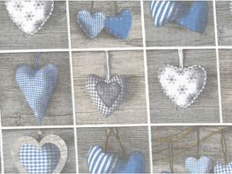 Canvas-Stoff 280cm breit Herzen-blau 