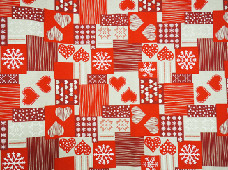 Canvas-Stoff 280cm breit HerzSchneeflocke 