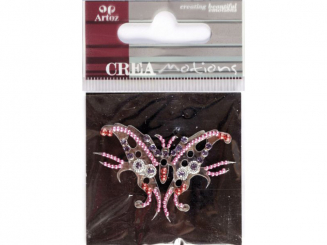 Crea Motion: Schmetterling silber-pink-Stickers 