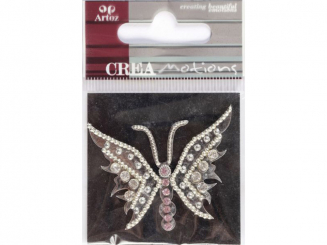 Crea Motion: Schmetterling silber-perle-Stickers 