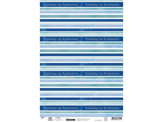 Creamotion Kommunion blau-A4,selbstklebend,5er Pack 