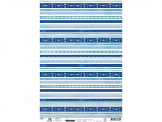 Creamotion Konf-Kom. Blau Streifen-A4,selbstklebend,5er Pack 