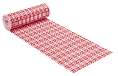 CREApop® Dekostoff 28 cm breit, Leinen-optik, rot/weiss 