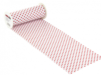 CREApop® Tischband gepunktet 20 cm breit, weiß/rot 
