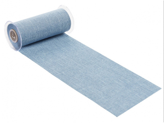 Dekostoff , 20 cm breit, Leinen-optik, jeansblau-meliert 