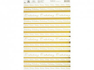 Einladung, gold-A4 +, selbstklebend, 5-er Pack 