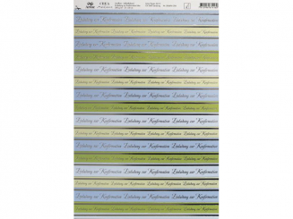 Einladung zur Konfirmation blau-A4, selbstklebend, 5er Pack 