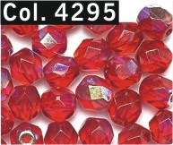 Facettenperlen 4 mm rot 