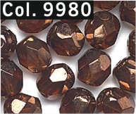 Facettenperlen 6 mm  bronze 