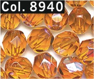 Facettenperlen 6 mm  hellbraun 