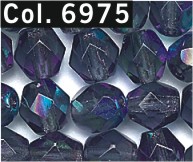 Facettenperlen 6 mm  nachtblau 