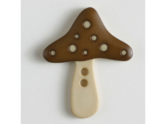 Fliegenpilzknopf - Größe: 35mm - Farbe: braun - Art.Nr. 370550 