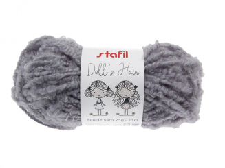 Garn Boucle Dolls Farbe 2 grau