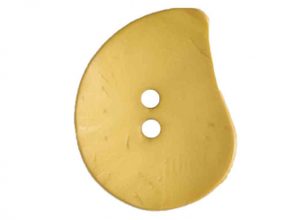 Großer Knopf, asymmetrische Tropfenform 50 mm senfgelb 