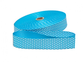 Gurtband 30 mm, Punkte-helltürkis 