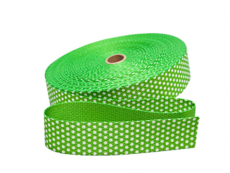 Gurtband 30 mm, Punkte-lemongrün 