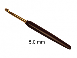 Häkelnadel Gold, mit schwarzem Softgriff 5,00 mm