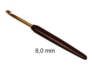 Häkelnadel Gold, mit schwarzem Softgriff 8,00 mm