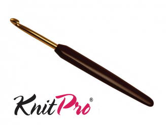 Häkelnadel Gold, mit schwarzem Softgriff 