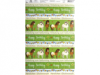 Happy birthday Pferdefreundin-A4, selbstklebend, 5er Pack 