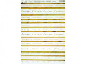 Herzlichen Glückwunsch, gold-t-A4, transparent, 5er Pack2 