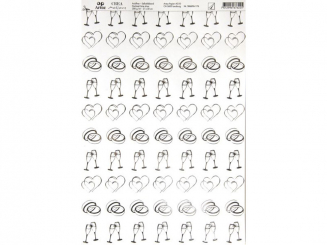 Hochzeit linie silber-A4, selbstkl., 5er Pack 