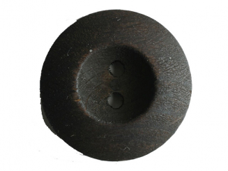 Holzknopf mit breitem Rand und dezenter Oberflächenstruktur, 2-Loch 