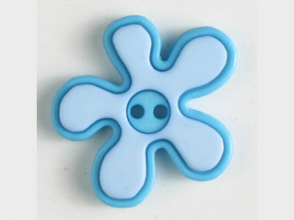 hübscher Blumenknopf mit farbiger Umrandung, 2-loch - Größe: 20mm - 