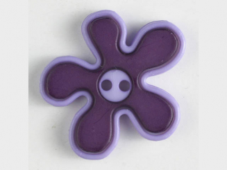 hübscher Blumenknopf mit farbiger Umrandung, 2-loch - Größe: 20mm - 