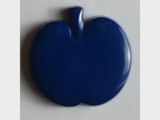 Kinderknopf in Form eines Apfels - Größe: 14mm - Farbe: blau - Art.Nr. 