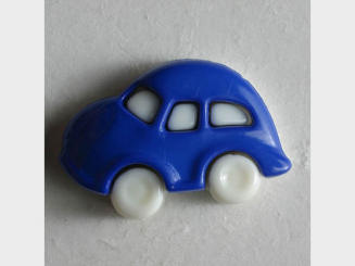 Kinderknopf in Form eines Autos - Größe: 20mm - Farbe: blau - Art.Nr. 