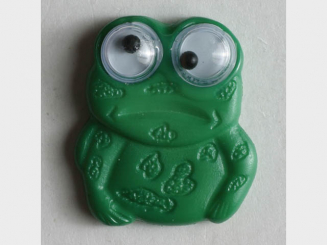 Kinderknopf in Form eines Frosches - Größe: 20mm - Farbe: grün - Art.Nr. 