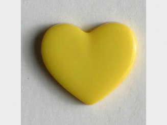 Kinderknopf in Form eines Herzes - Größe: 13mm - Farbe: gelb - Art.Nr. 