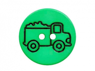 Kinderknopf Lastwagen ø15 mm grün 