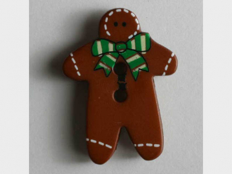 Kinderknopf Lebkuchenmännchen - Größe: 25mm - Farbe: grün - Art.Nr. 