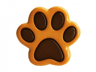 Kinderknopf Polyamid in Form einer Pfote mit Öse - Größe: 18mm - Farbe: 