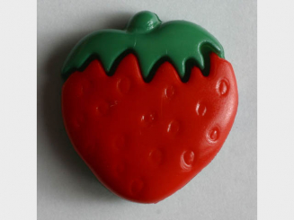Kinderknopf reife Erdbeere - Größe: 15mm - Farbe: rot - Art.Nr. 251013 