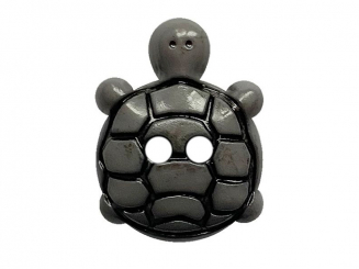 Kinderknopf Schildkröte Polyamid mit 2 Löchern ø 18 mm grau 