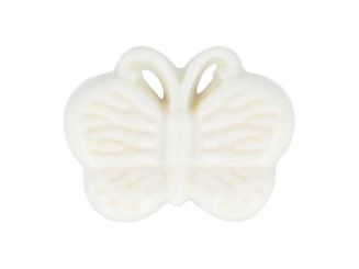 Kinderknopf Schmetterling weiß 