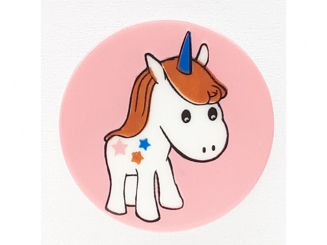 Kinderknopf verträumtes Einhorn mit Öse - Größe: 17mm - Farbe: pink - 