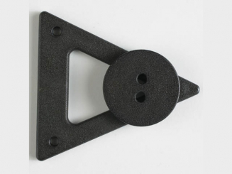 Kleidungsverschluß mit Knopf - Größe: 70mm - Farbe: schwarz - 