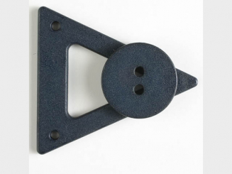 Kleidungsverschluß mit Knopf - Größe: 70mm - Farbe: marineblau - 
