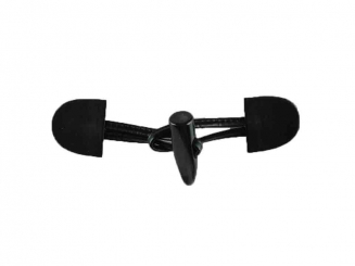 Knebelknopf Leder und Kunststoff schwarz 