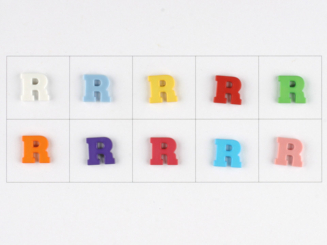 Knopf Buchstabe R 11 mm 