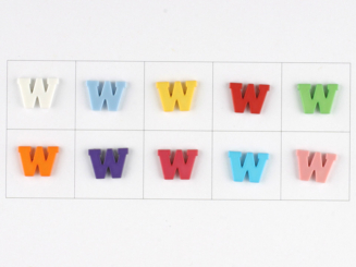 Knopf Buchstabe W 11mm 