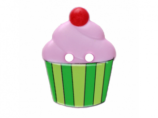 Knopf Cupcake Polyamid ø 20mm rosa 
